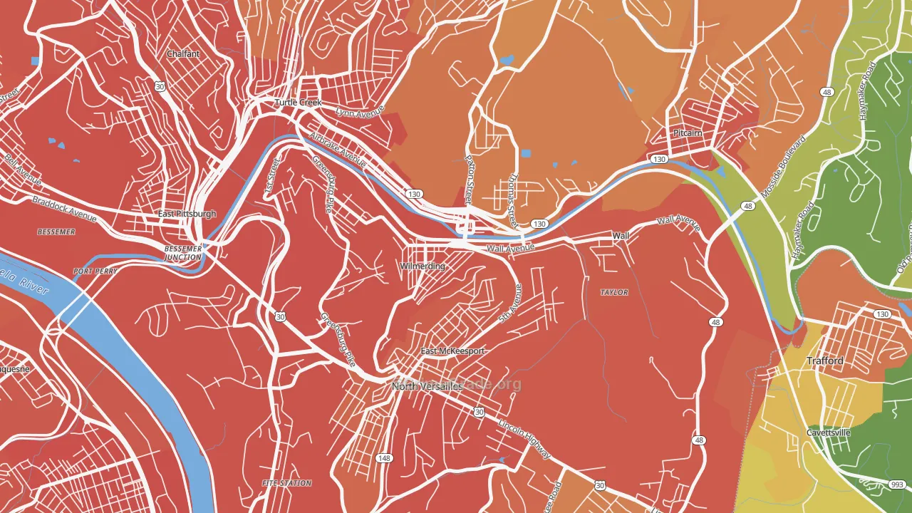 Wilmerding, PA Map of Assault Rates