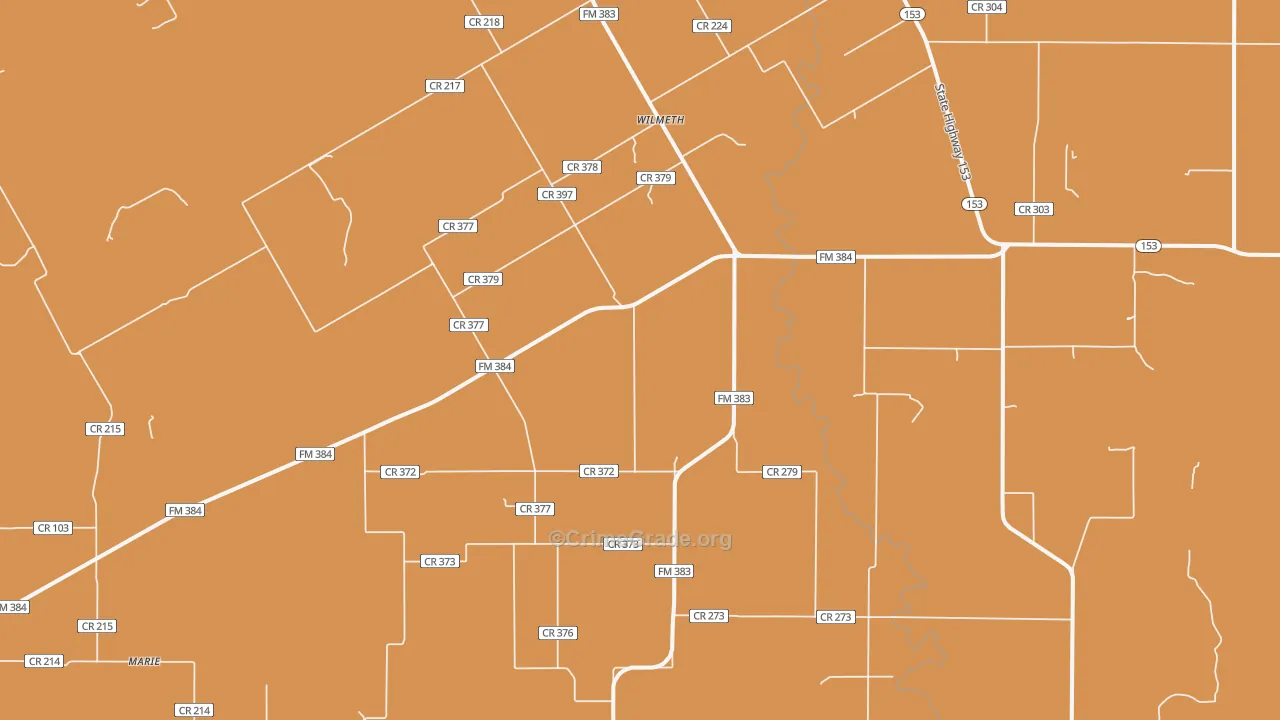 Wilmeth, TX Map of Assault Rates