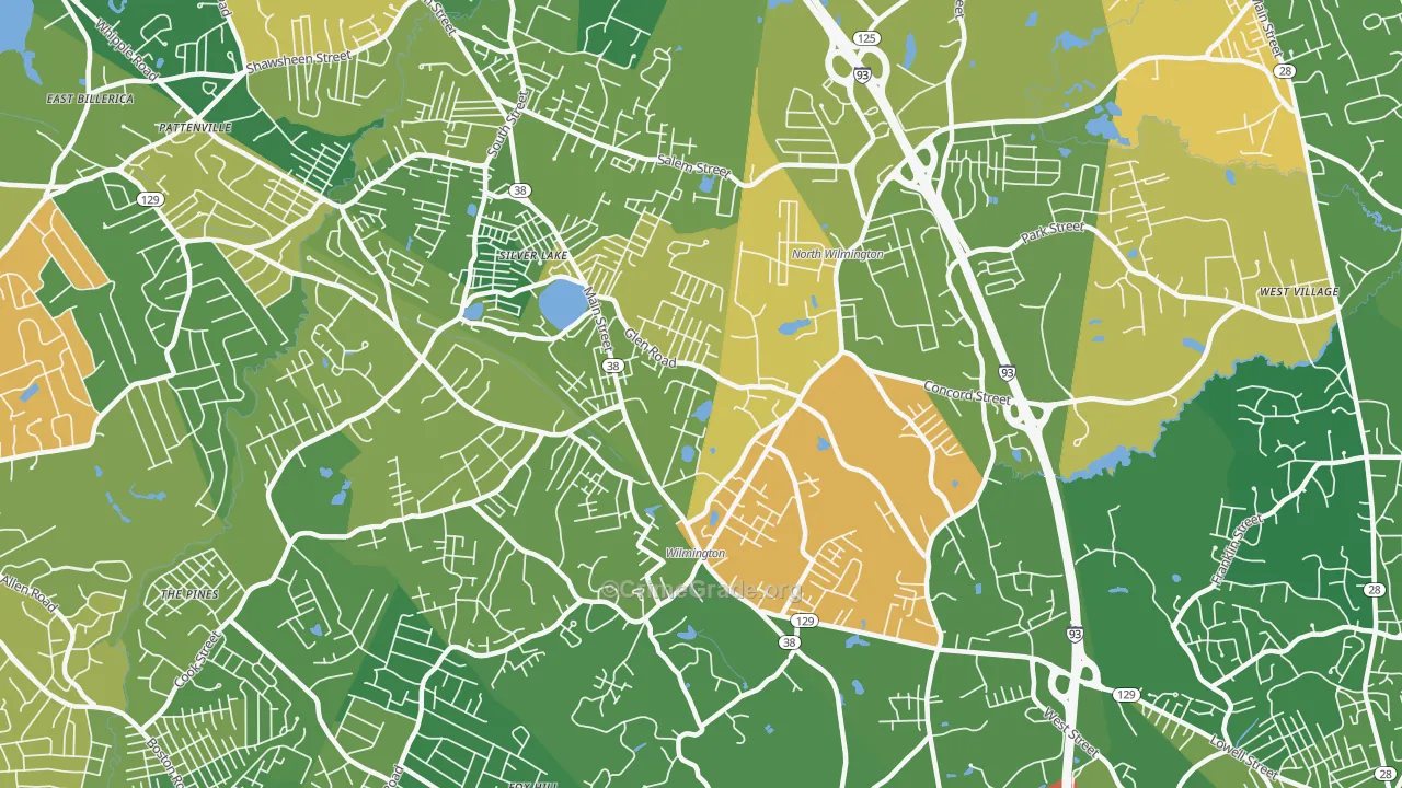 Wilmington, MA Map of Assault Rates