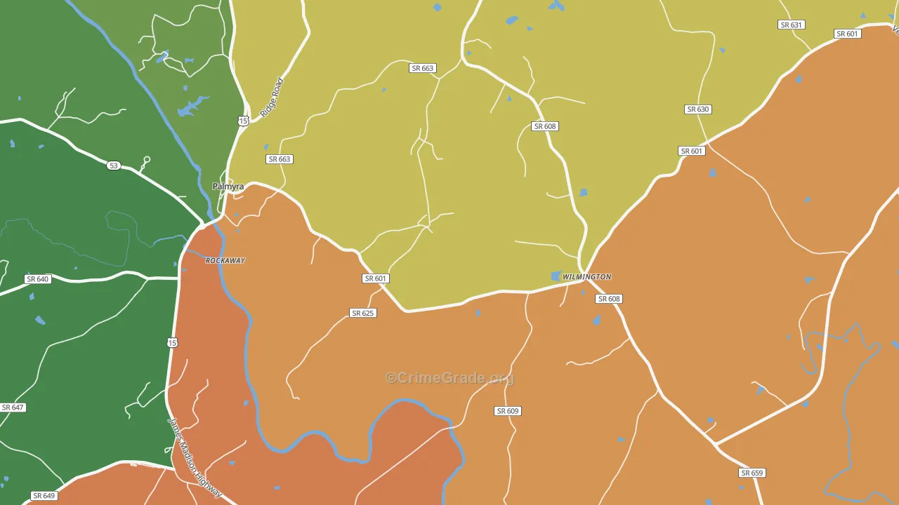 Wilmington, VA Map of Assault Rates
