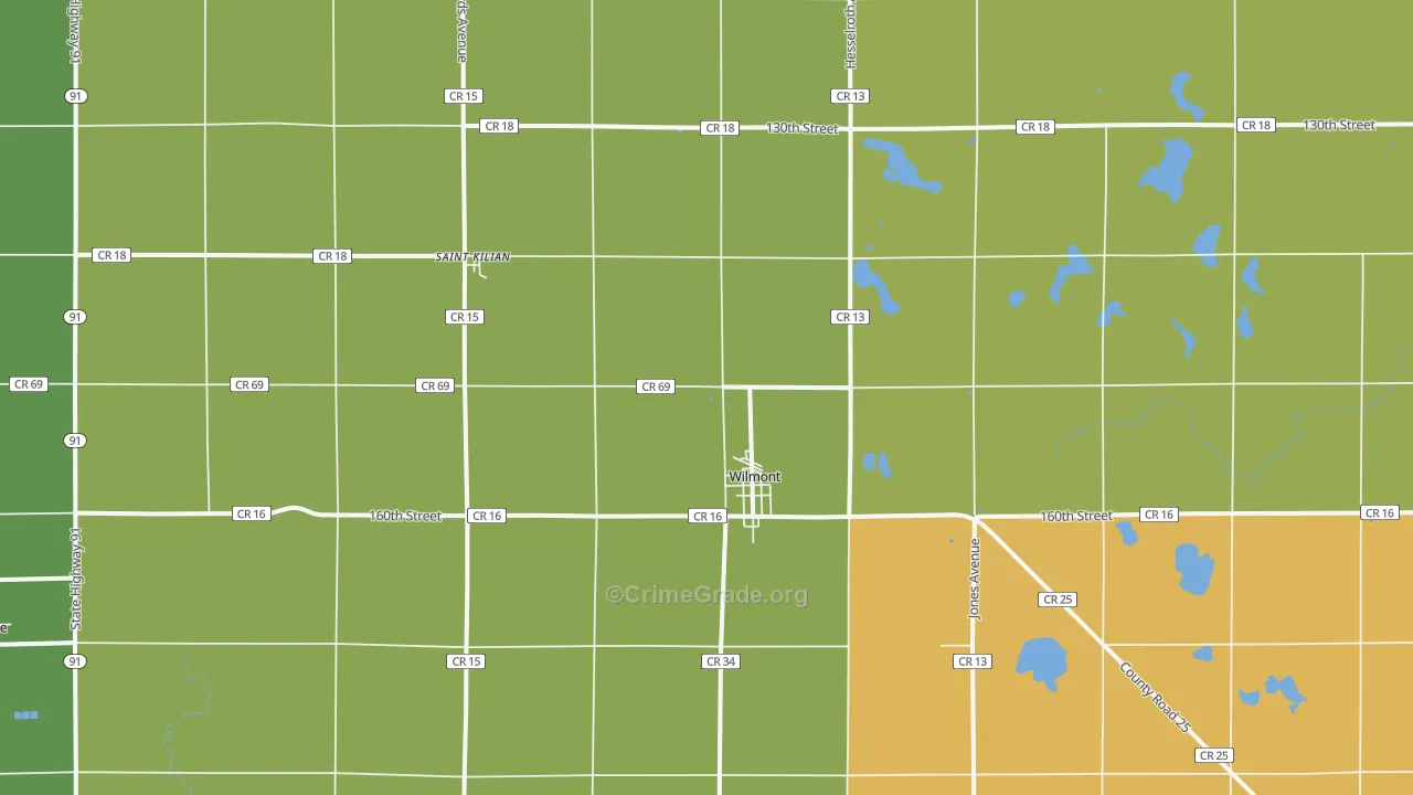 Wilmont, MN Map of Assault Rates