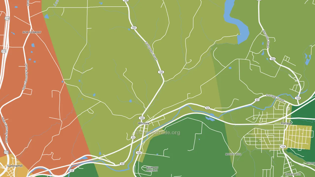 Wilmore, PA Map of Assault Rates