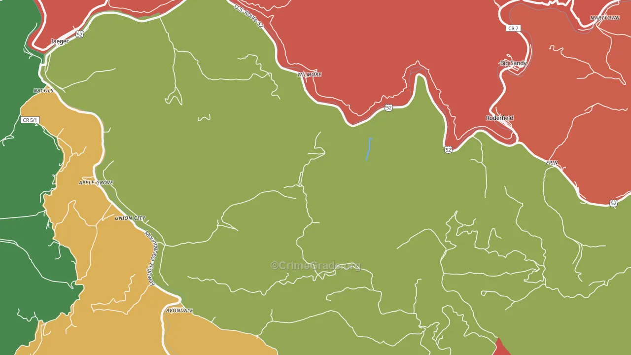 Wilmore, WV Map of Assault Rates