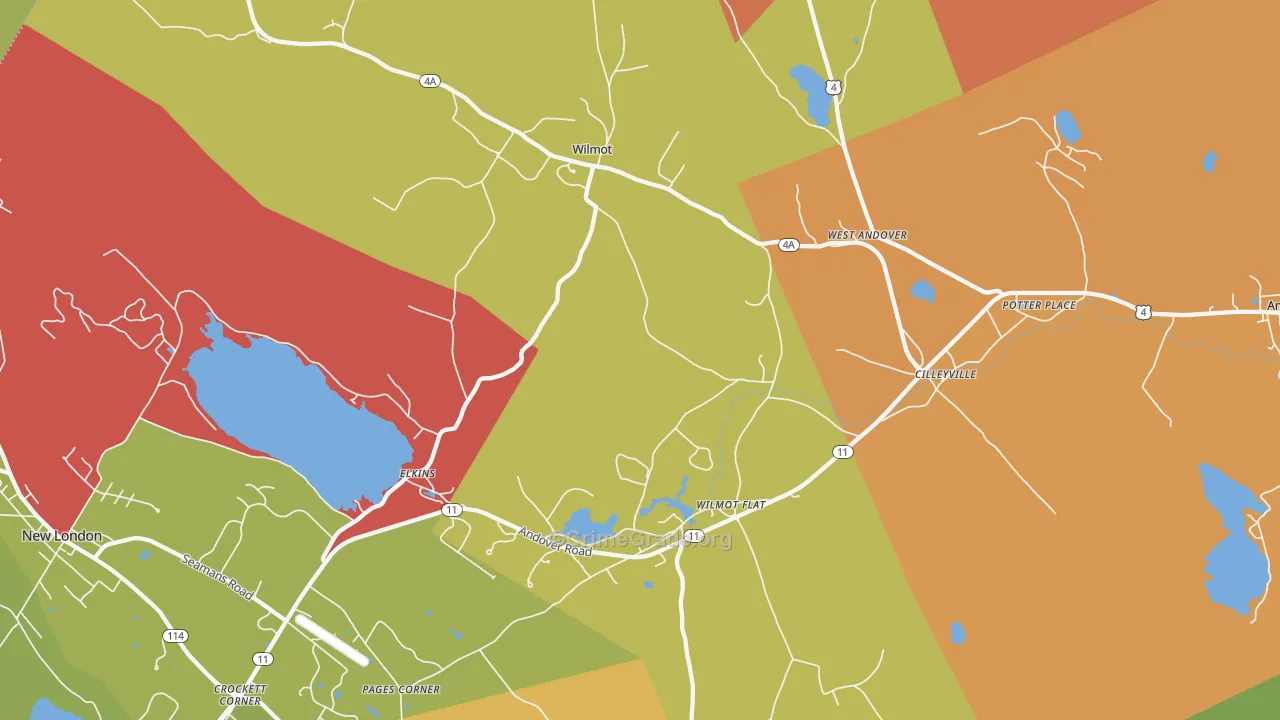 Wilmot, NH Map of Assault Rates