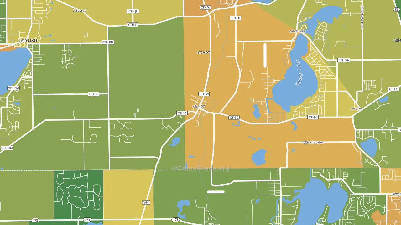 Wilmot, WI Map of Assault Rates