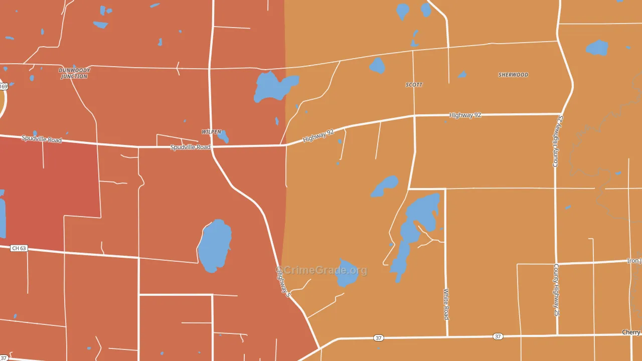 Wilpen, MN Map of Assault Rates