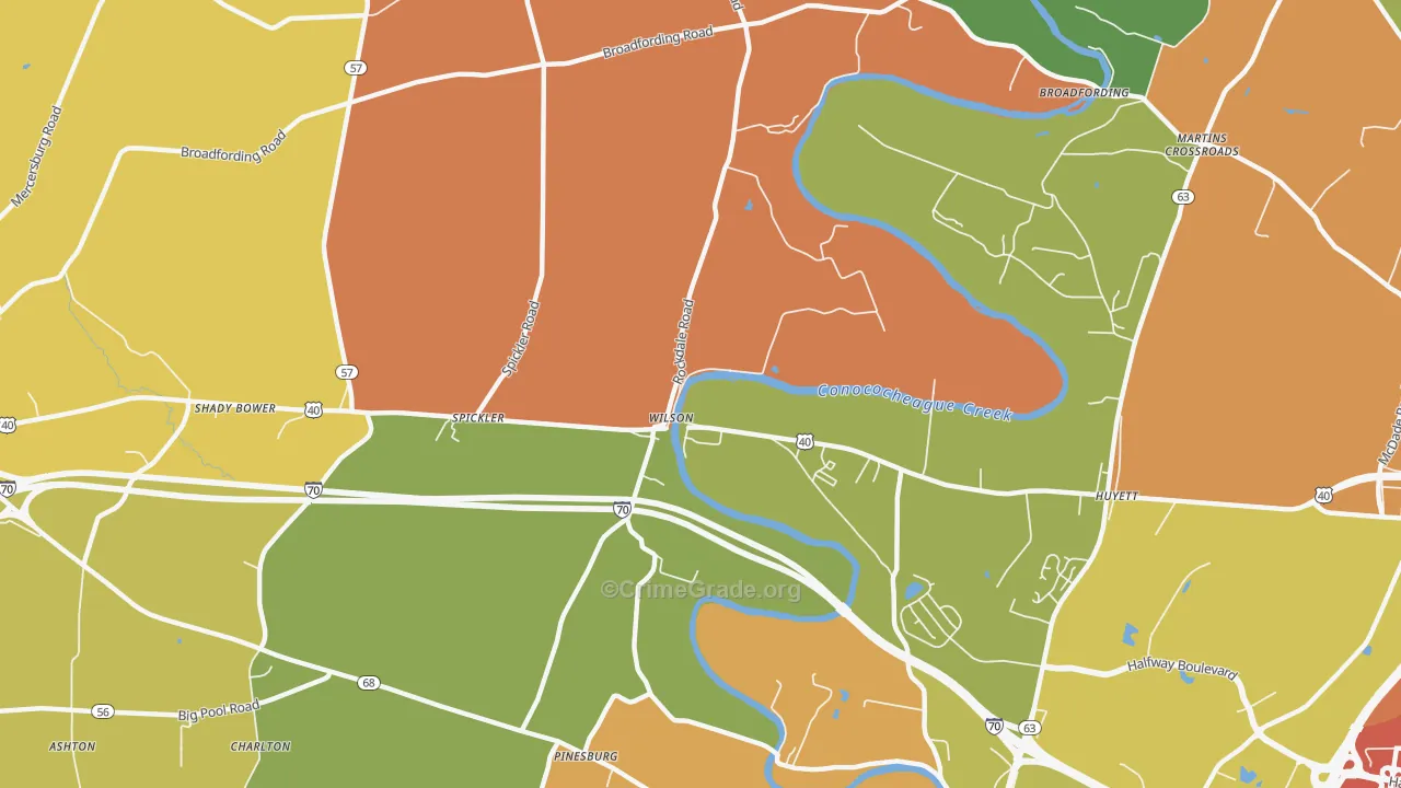 Wilson-Conococheague, MD Map of Assault Rates