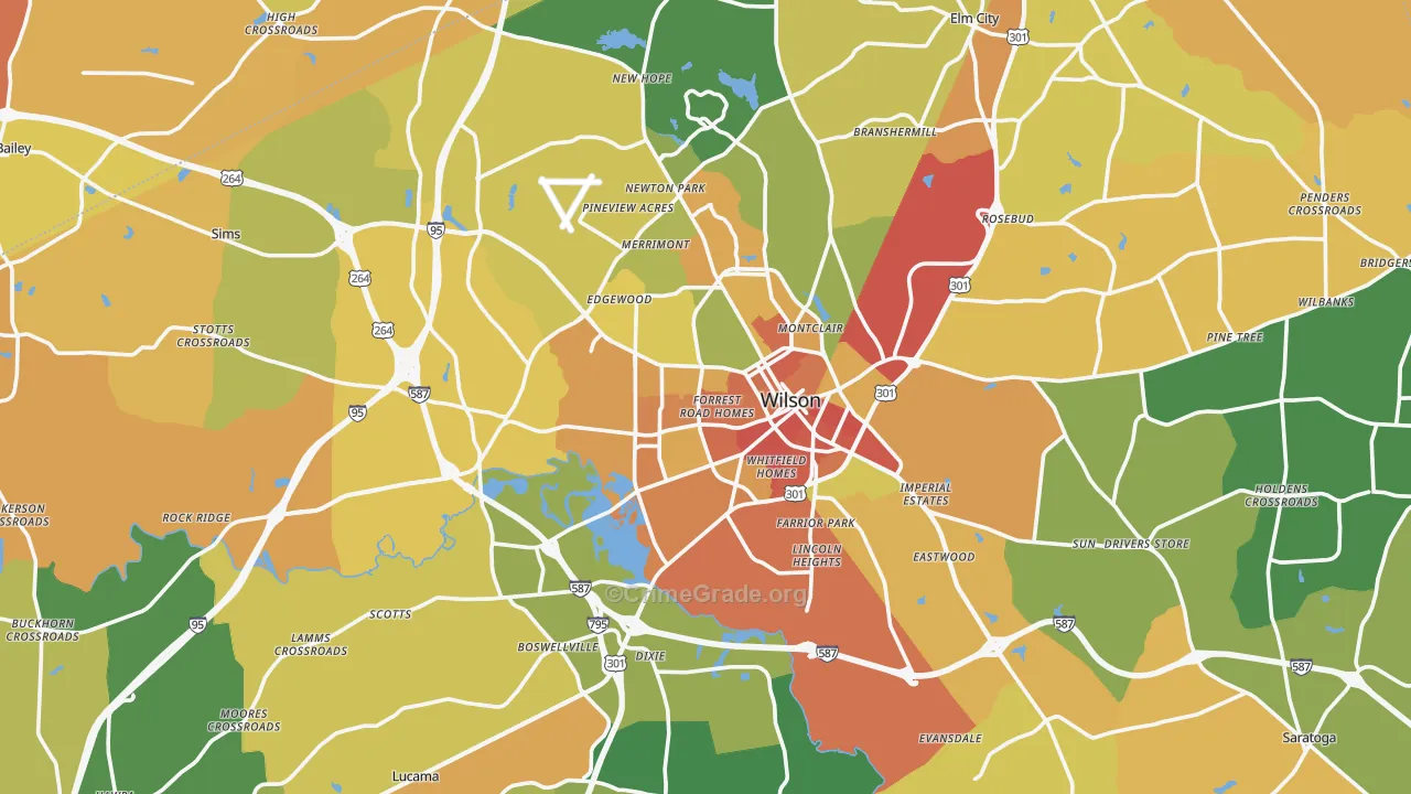 Wilson County, NC Map of Assault Rates