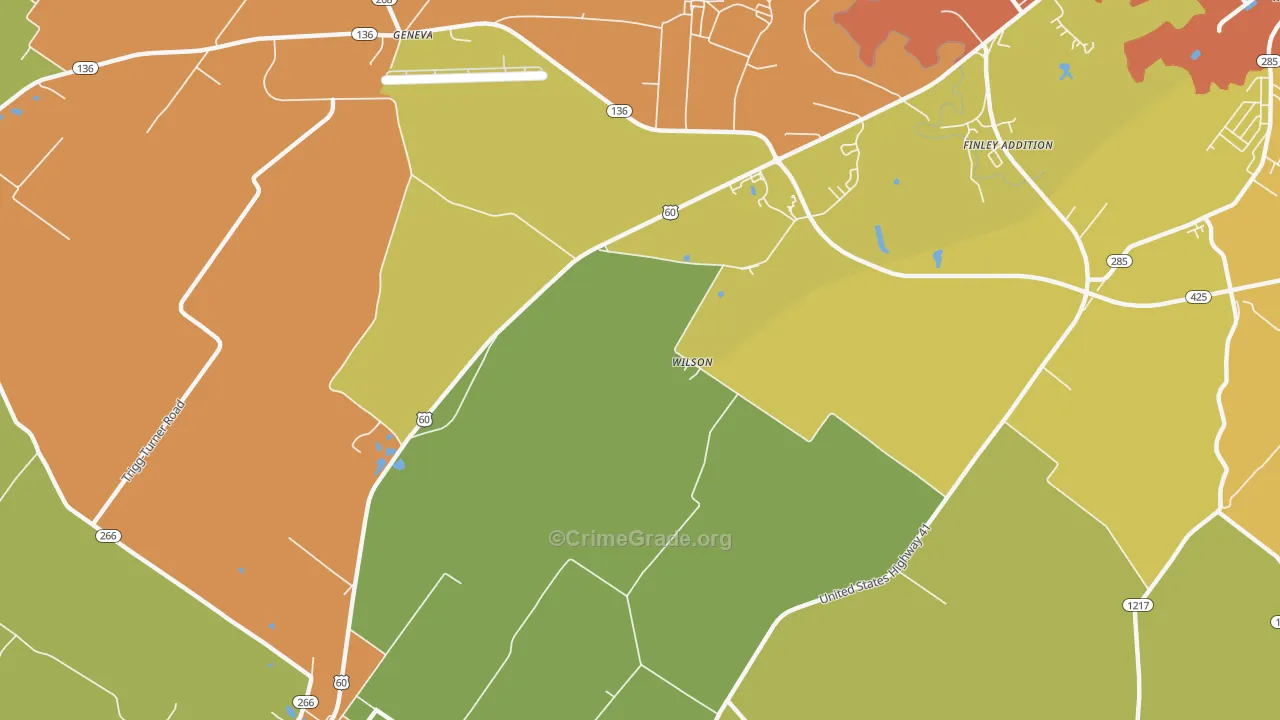 Wilson, KY Map of Assault Rates