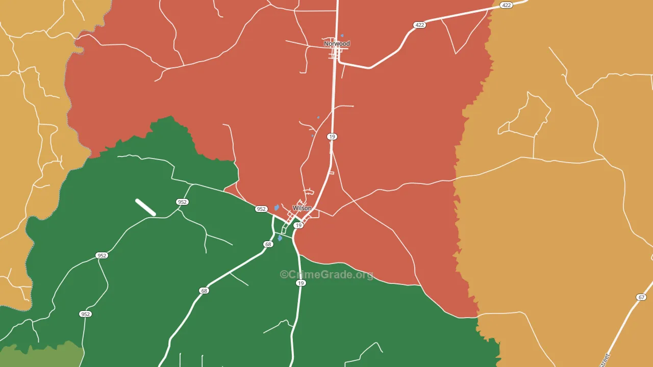 Wilson, LA Map of Assault Rates