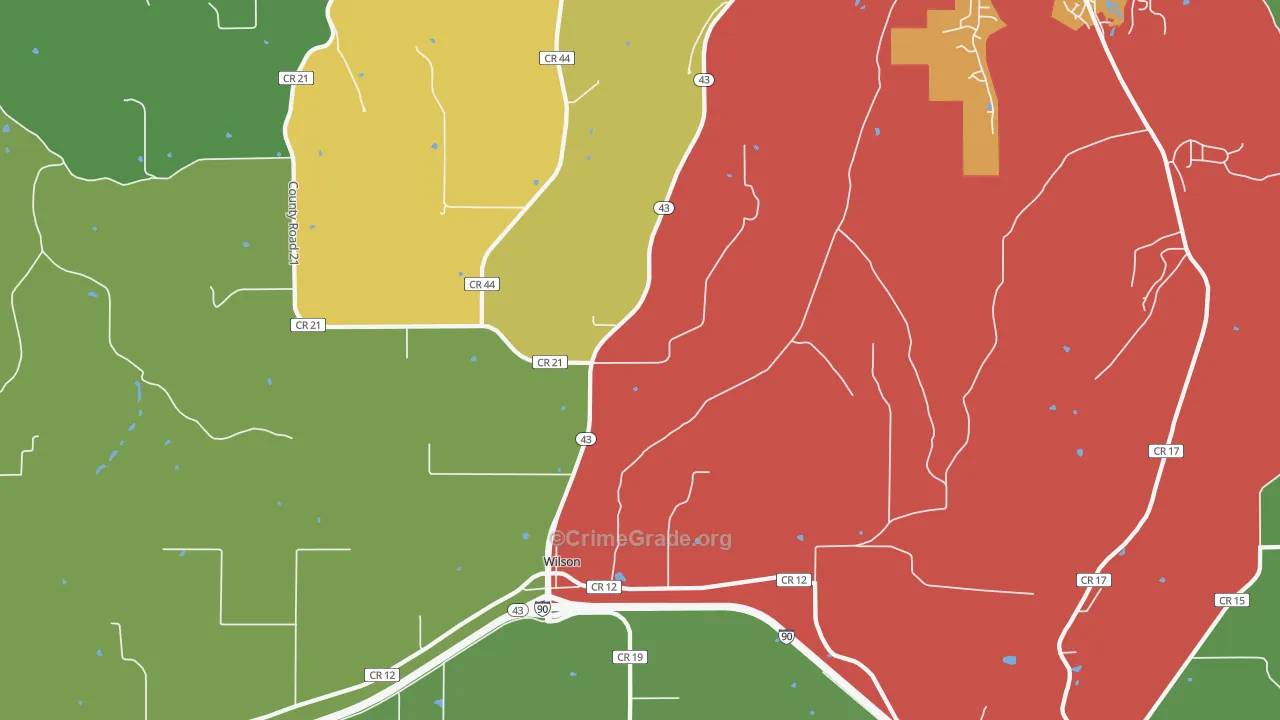 Wilson, MN Map of Assault Rates