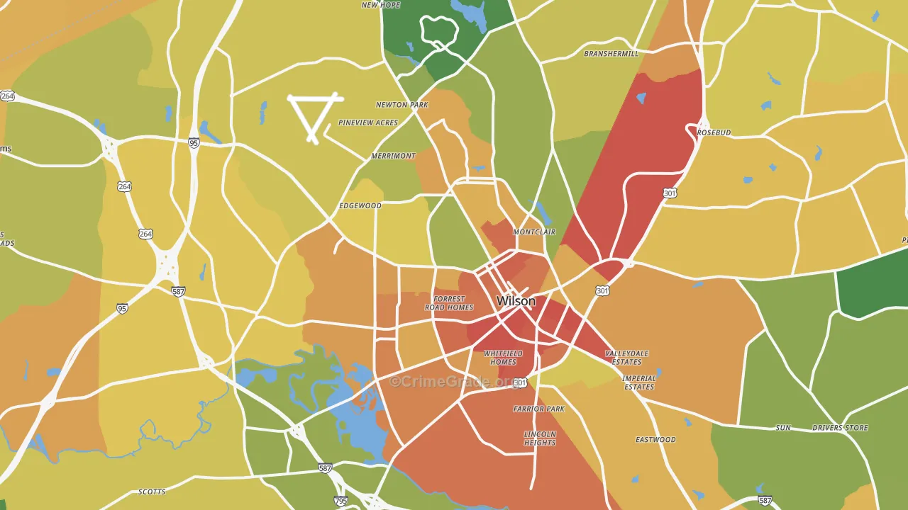Wilson, NC Map of Assault Rates