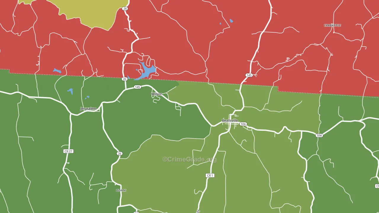 Wilson, OH Map of Assault Rates