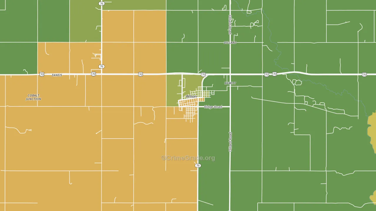 Wilson, OK Map of Assault Rates