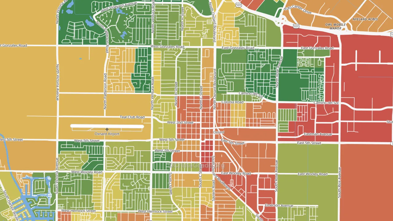 Wilson, Oxnard, CA Map of Assault Rates