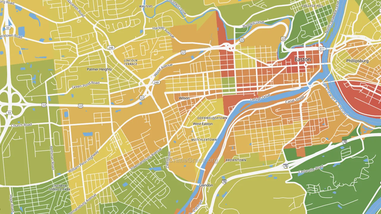 Wilson, PA Map of Assault Rates