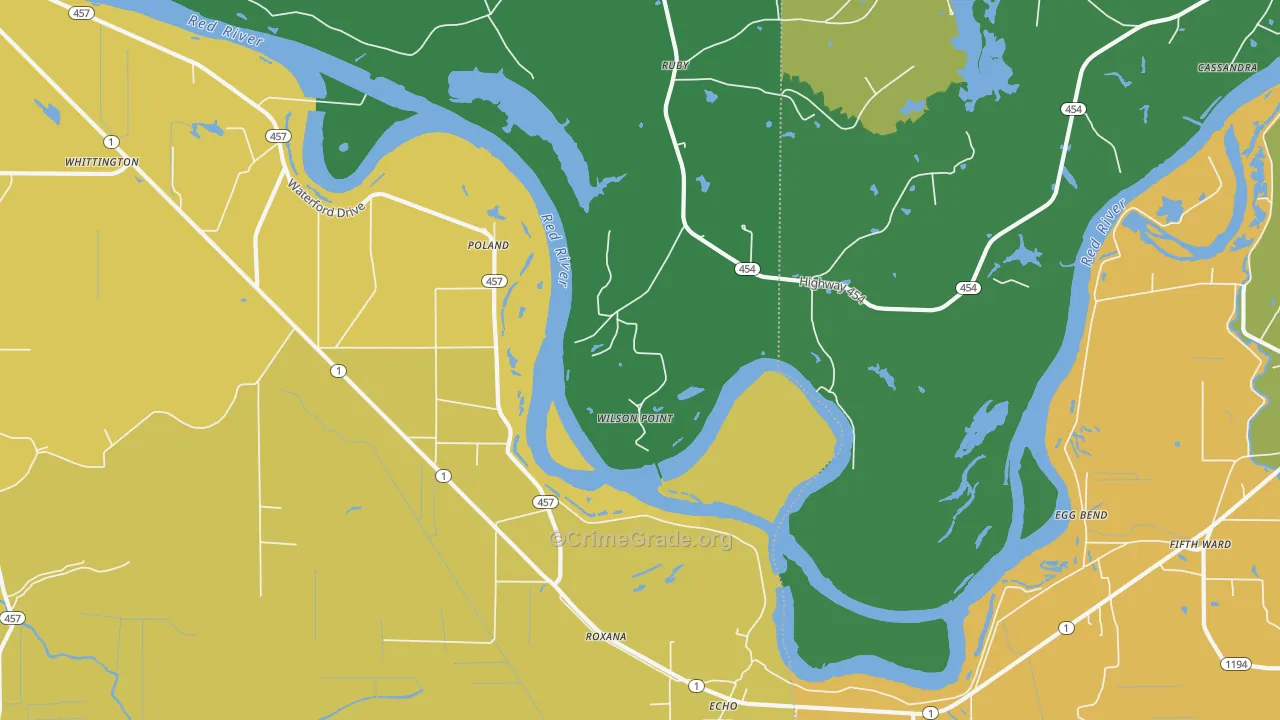 Wilson Point, LA Map of Assault Rates