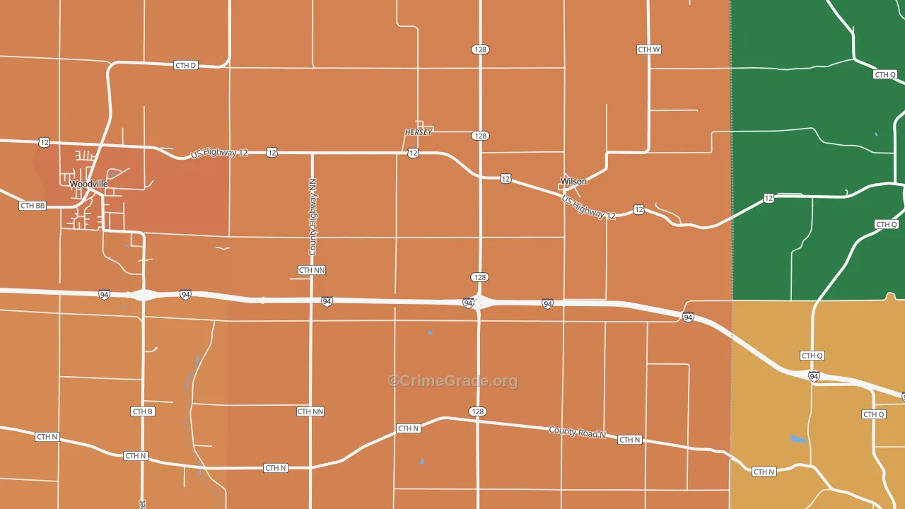 Wilson, WI Map of Assault Rates