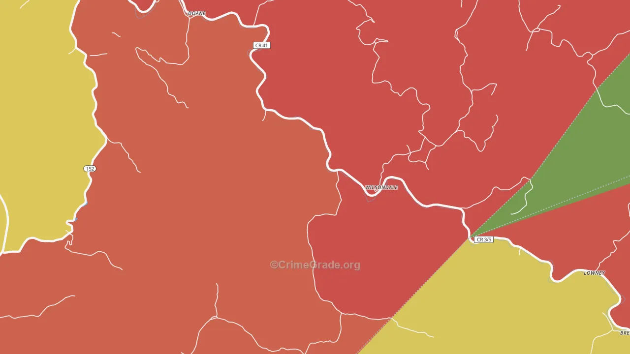 Wilsondale, WV Map of Assault Rates