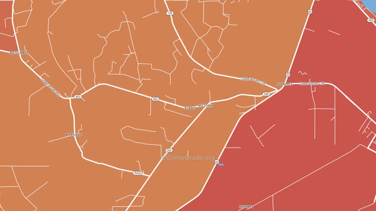 Wilsonia, LA Map of Assault Rates