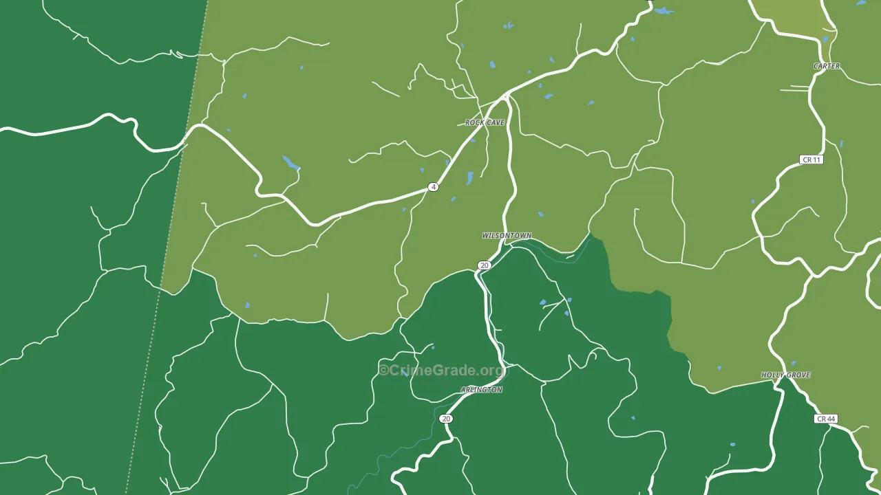 Wilsontown, WV Map of Assault Rates