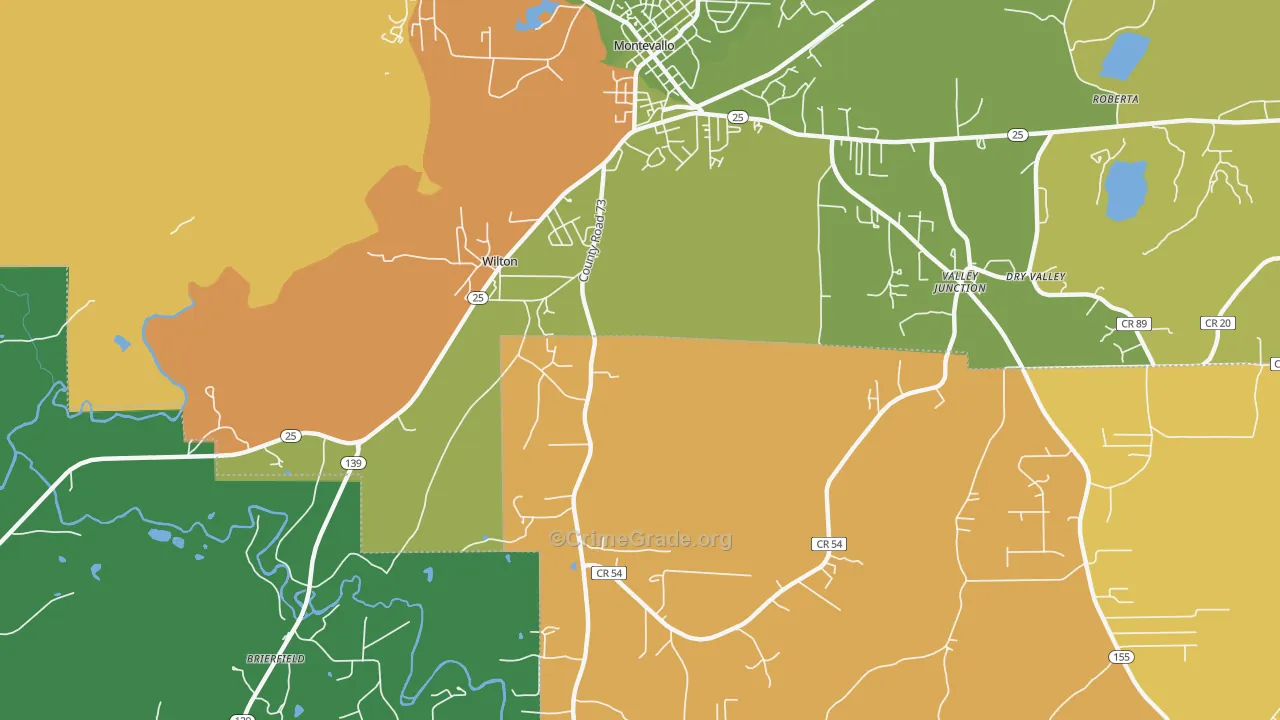 Wilton, AL Map of Assault Rates