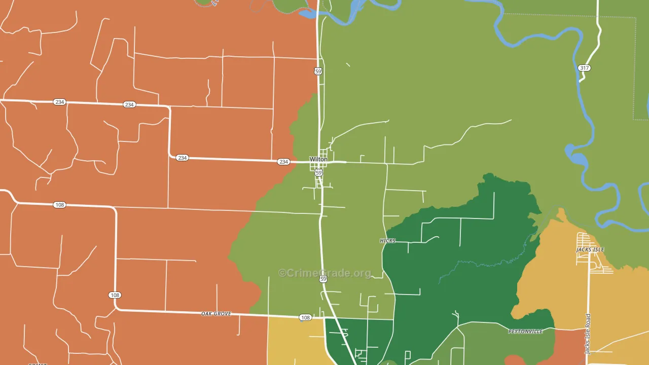 Wilton, AR Map of Assault Rates