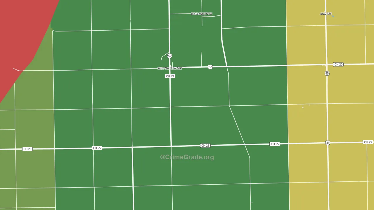 Wilton Center, IL Map of Assault Rates