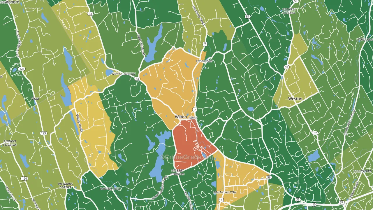 Wilton, CT Map of Assault Rates