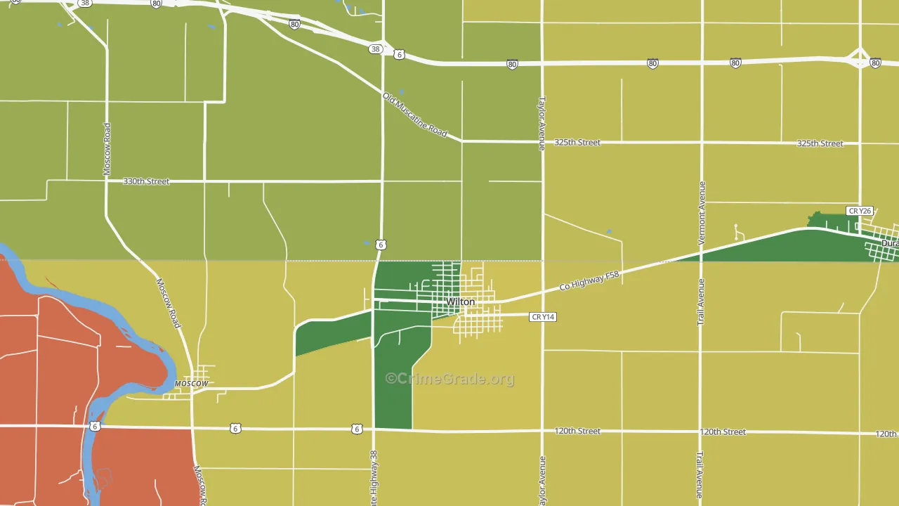 Wilton, IA Map of Assault Rates