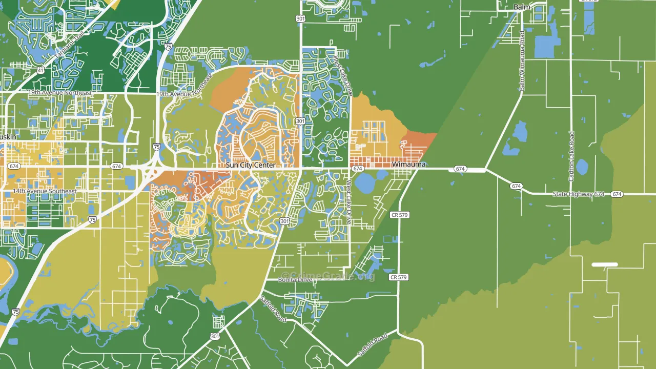 Wimauma, FL Map of Assault Rates