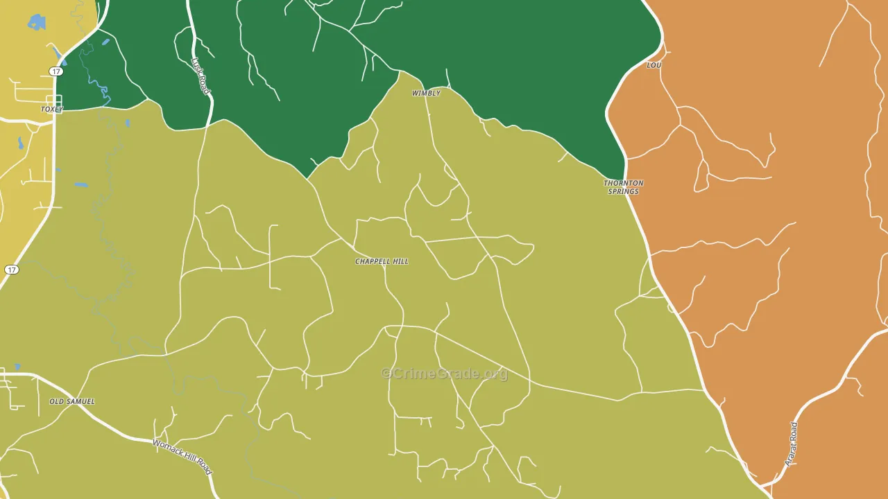 Wimberly, AL Map of Assault Rates