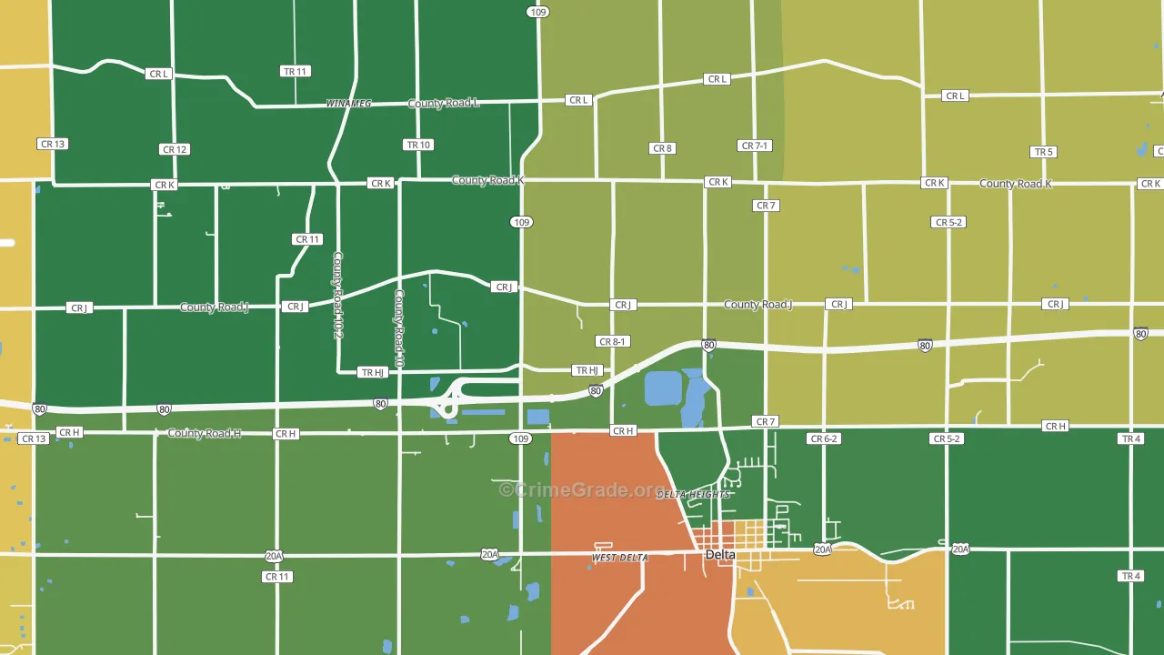 Winameg, OH Map of Assault Rates