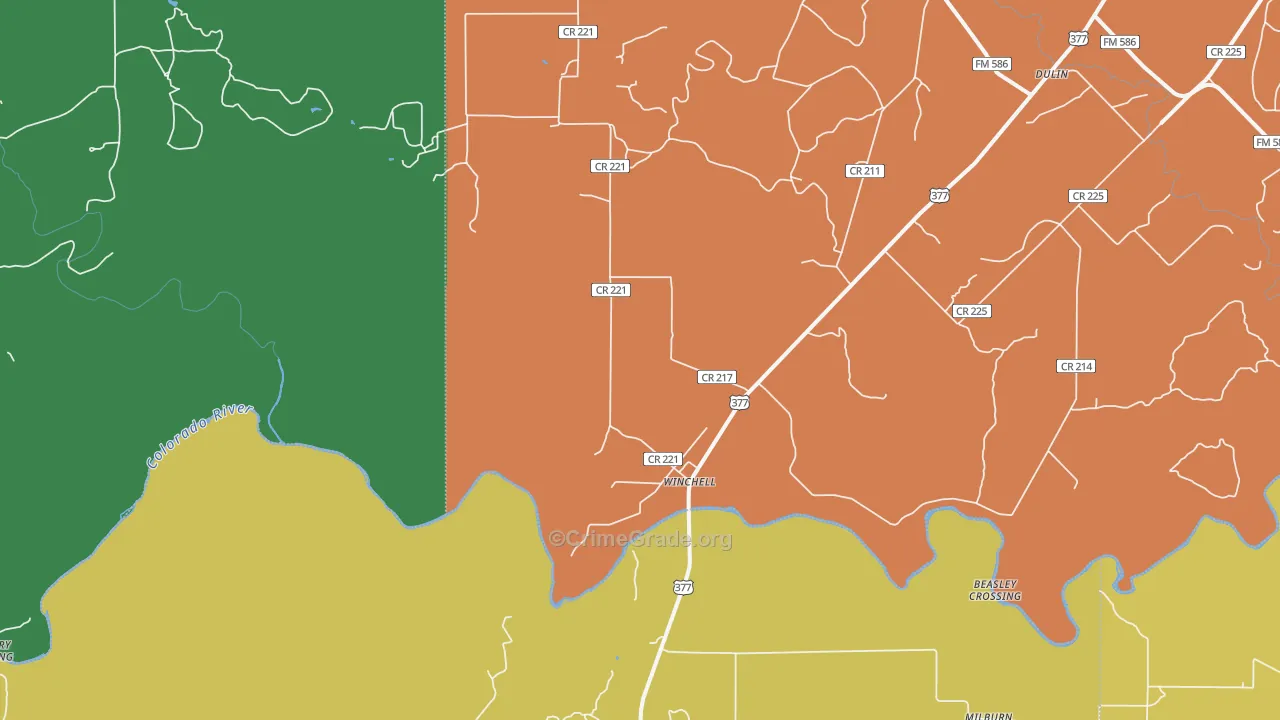Winchell, TX Map of Assault Rates