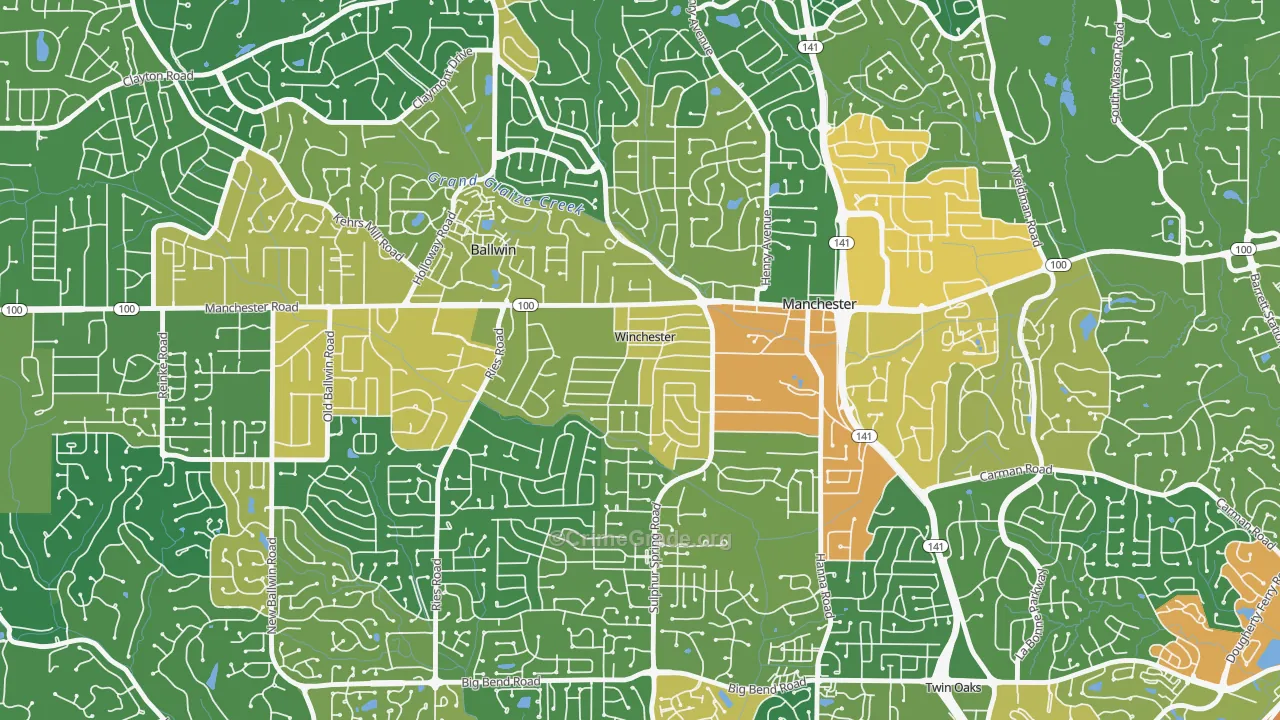 Winchester, MO Map of Assault Rates