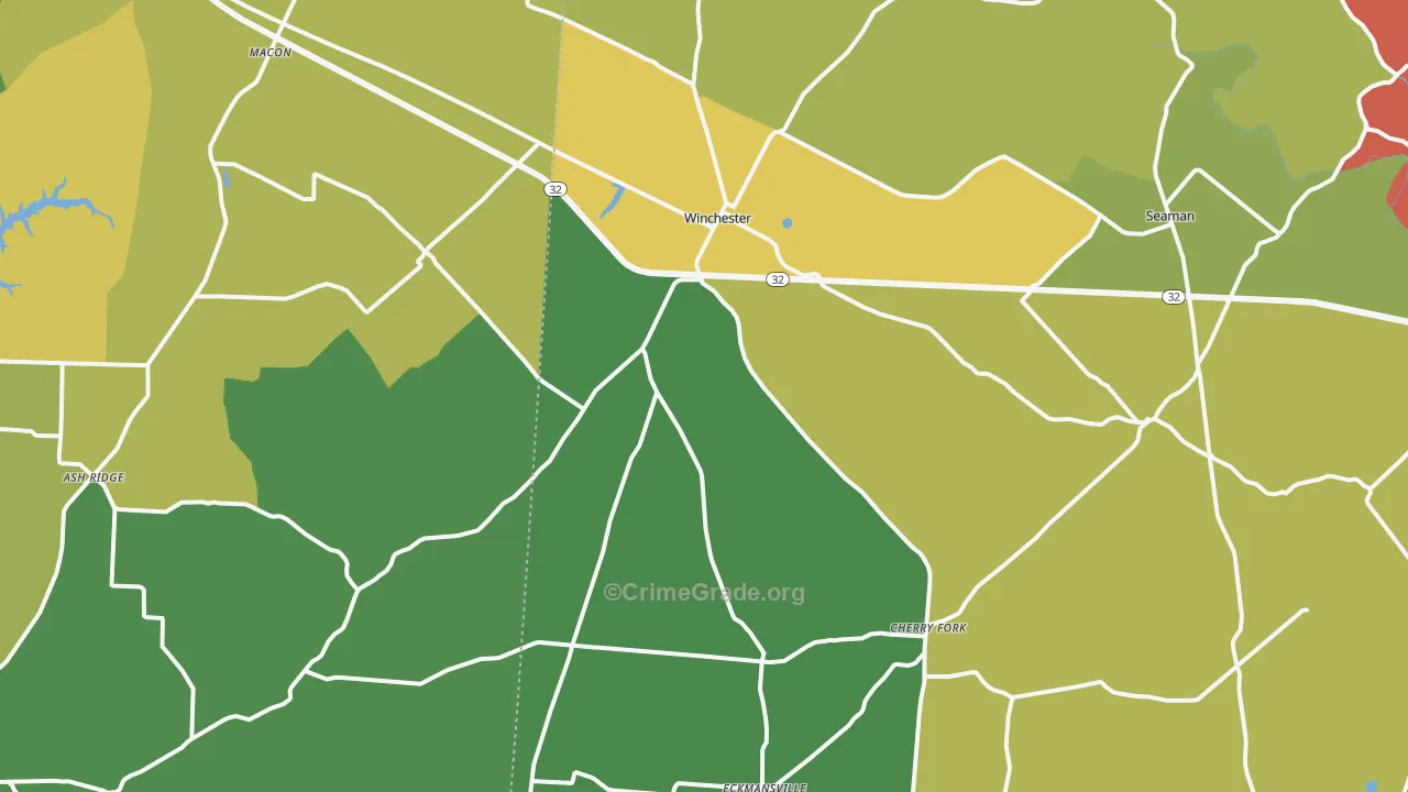 Winchester, OH Map of Assault Rates