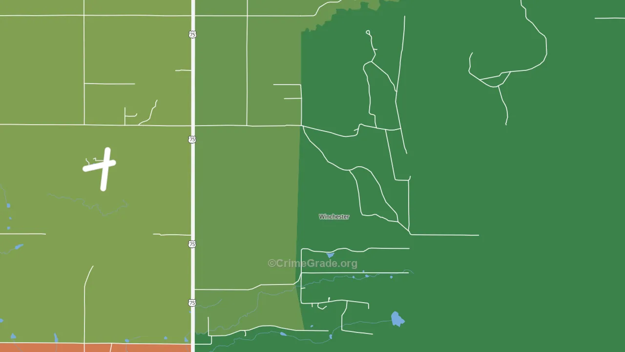 Winchester, OK Map of Assault Rates