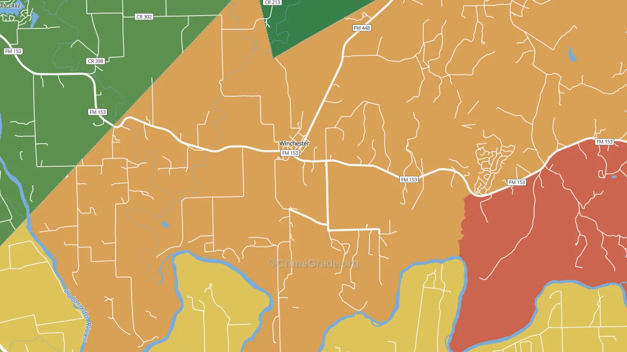 Winchester, TX Map of Assault Rates