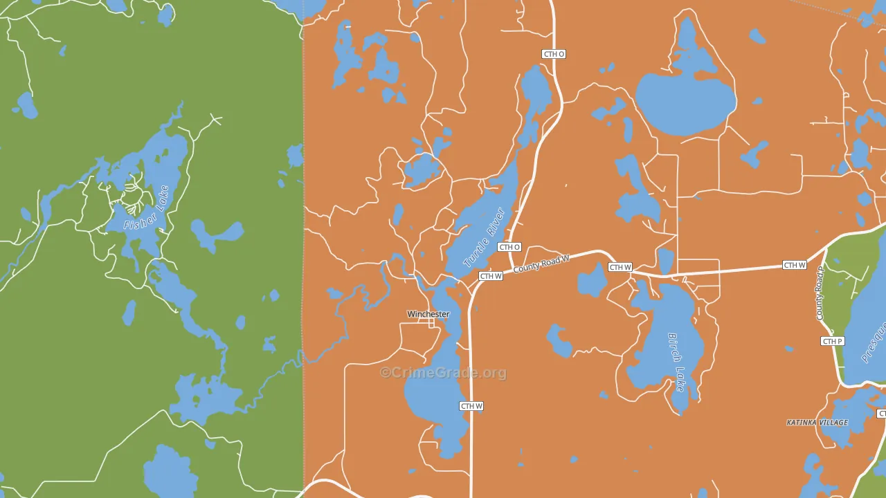Winchester, WI Map of Assault Rates