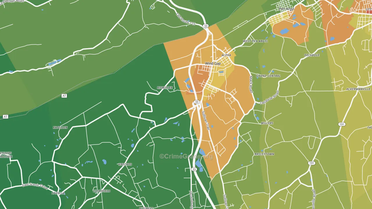 Wind Gap, PA Map of Assault Rates