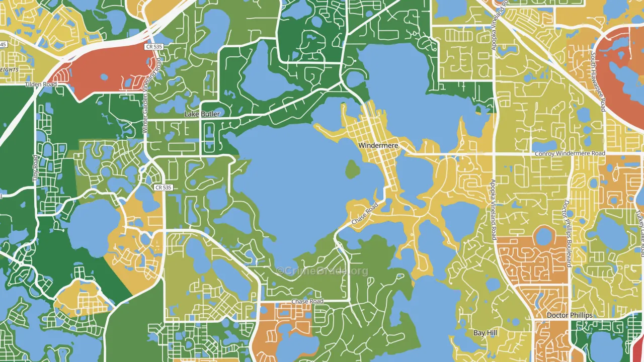 Windermere, FL Map of Assault Rates