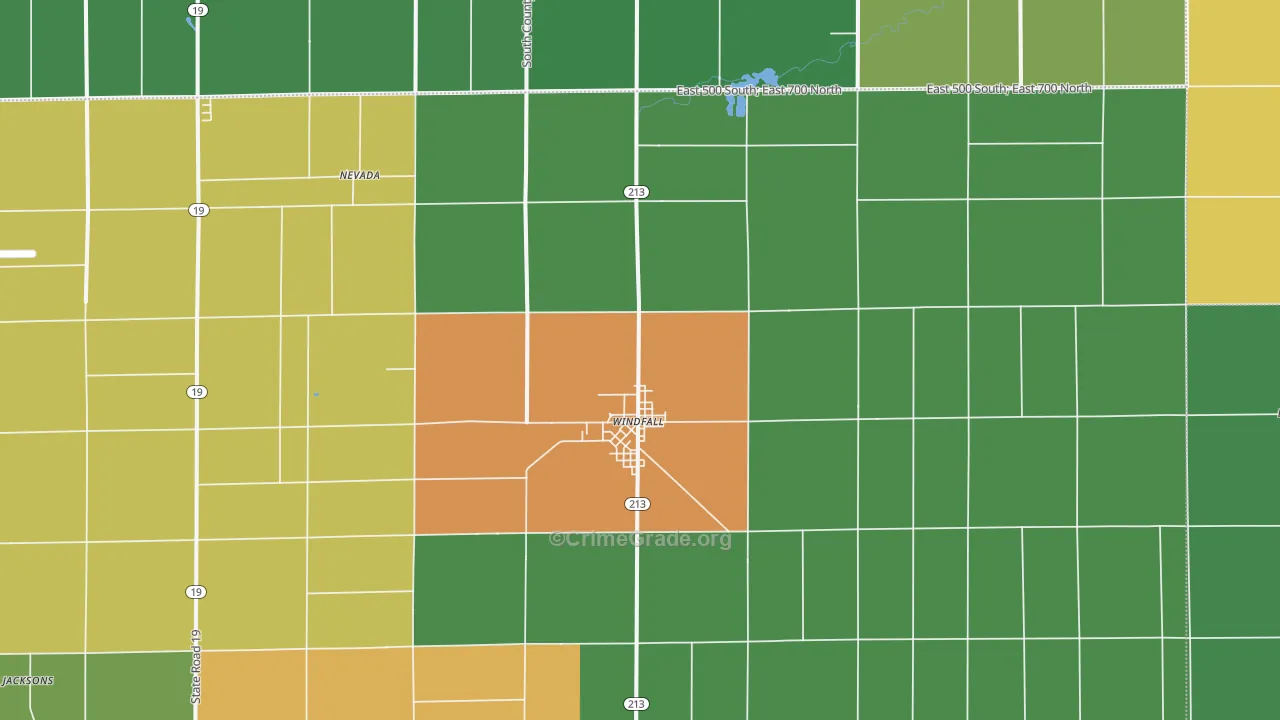 Windfall, IN Map of Assault Rates