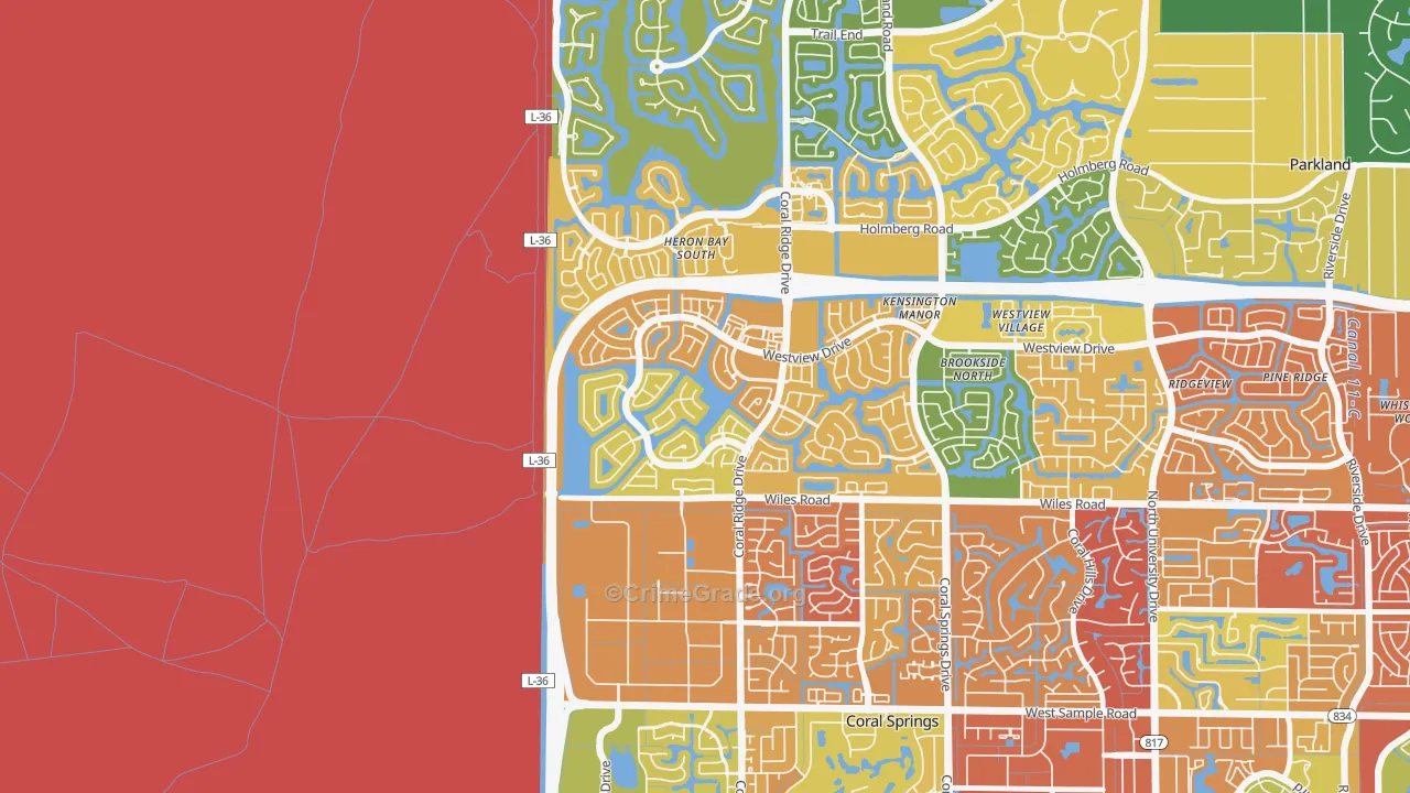 Windham, Coral Springs, FL Map of Assault Rates