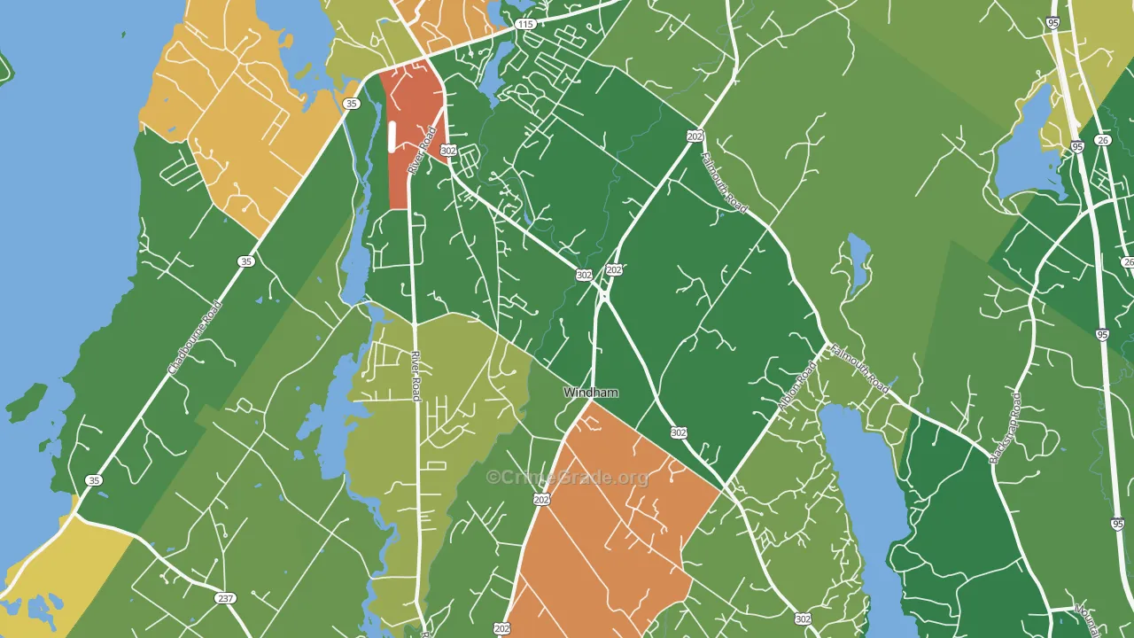 Windham, ME Map of Assault Rates
