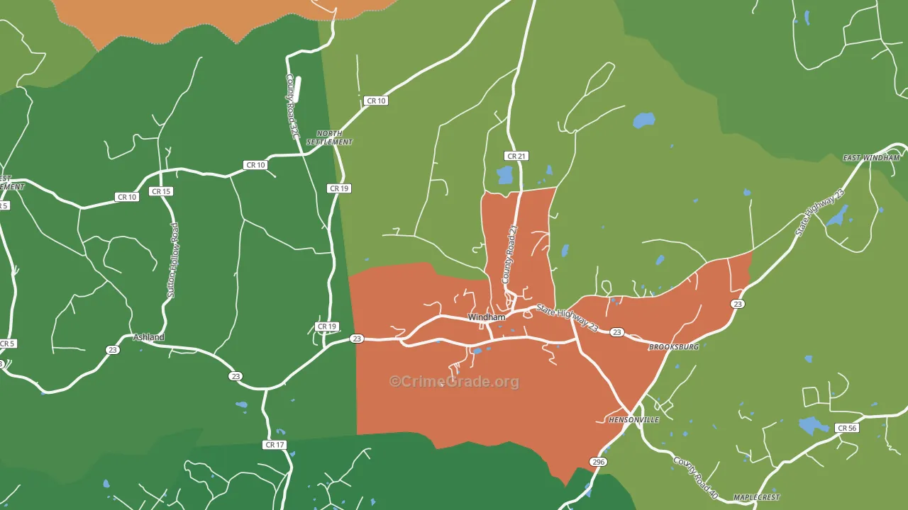 Windham, NY Map of Assault Rates