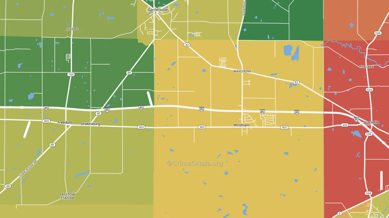 Windham, OH Map of Assault Rates