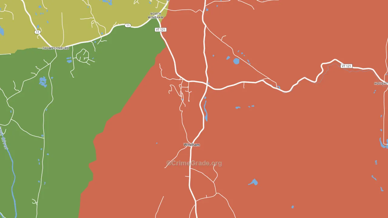 Windham, VT Map of Assault Rates