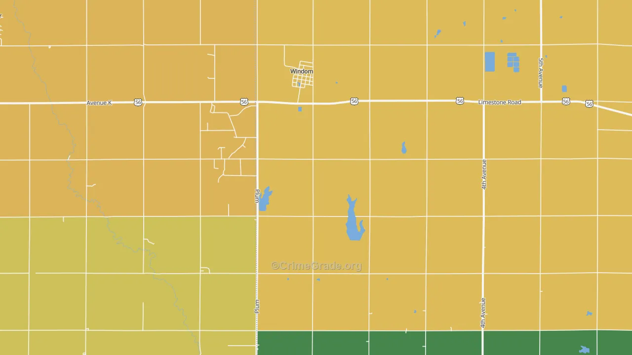 Windom, KS Map of Assault Rates