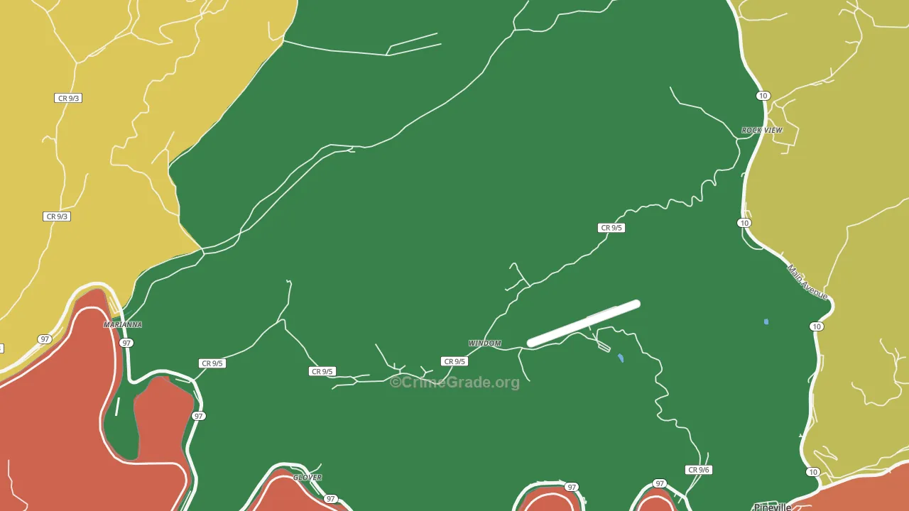Windom, WV Map of Assault Rates