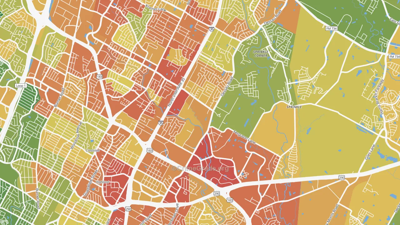 Windsor Hills, Austin, TX Map of Assault Rates